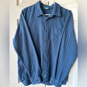 Vans men’s striped long sleeve blue shirt green label size large